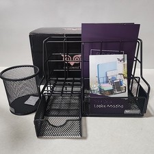 Office Desk Organizer Set Mesh Desktop Supplies Multi-Functional 6 Compartments