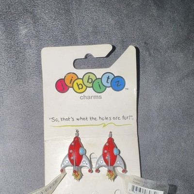 Jibbitz Space Rocket Shoe Charm Set of 2 Multicolor Plastic Removable