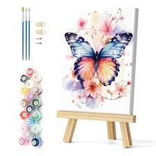 Paint by Numbers Kit for Adults with Frame, Colorful Butterfly Framed Color-08