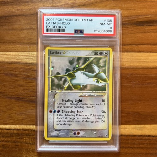 Pokemon 2005 Latias Star Gold Star 105/107 EX Deoxys Holo PSA 8