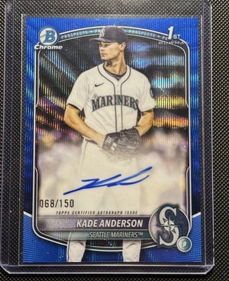 2025 Bowman Draft - 1st Bowman Auto Kade Anderson Blue Wave Refractor /50