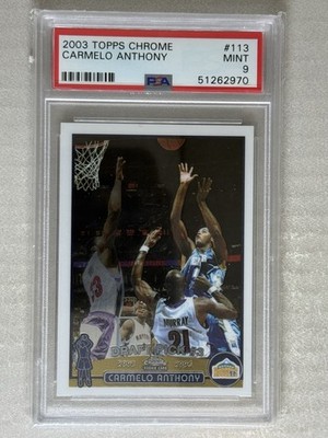 2003 Topps Chrome Carmelo Anthony Rookie RC #113 PSA 9 Mint Denver