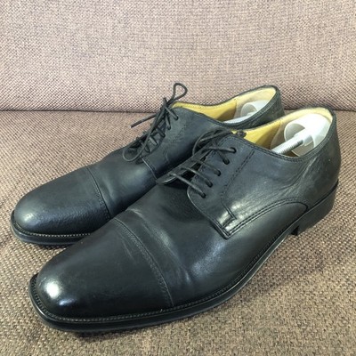 Schöne Vintage Bata Leder Derby elegante Schuhe schwarz Größe 42 EU Größe 8 UK