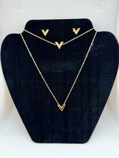 ladys necklace set in stainless steel 18k gold plated