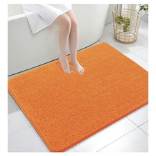OLANLY Large Bathroom Rugs Mat 40x32, Extra Soft Absorbent 40" X 32", Orange