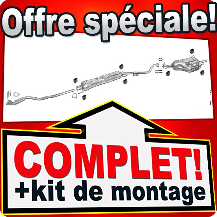 Silencieux d'échappement pour Opel Astra G CC Berline bicorps 1.6 de 2000 à 2003