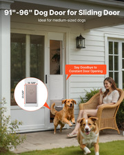 Dog Door for Sliding Glass Door, Sliding Glass Pet Door for Renters