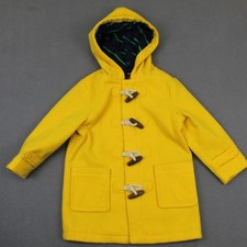 Rowing Blazers Coat Boys 3T Yellow Hooded Toggle Duffle Fleece Lined Pockets