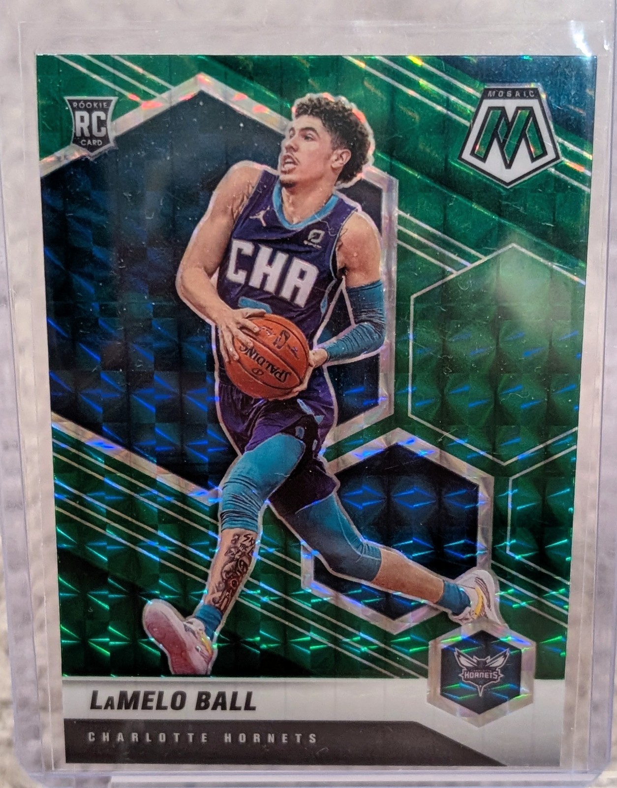 2020-21 Panini Mosaic - Rookie LaMelo Ball #202 Green Mosaic Prizm (RC)