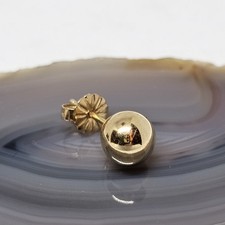 14K Yellow Gold Ball Round Earring 7mm 0.31g