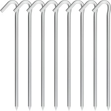 Metal Tent Stakes Heavy Duty 9 Inch, 8 Pack Anti-Rust Galvanized Steel Camping T