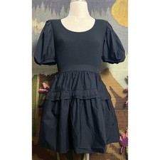 Ulla Johnson Tilda Black Fit & Flare Mini Dress P