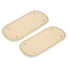 Oval Bag Bottom Shaper Pad, 2Pcs 30x10cm PU Leather Cushion Base (Beige White)