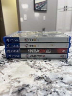 Lot Of 4 PS4 Games Madden 16 / 2k16 / FIFA 16&17