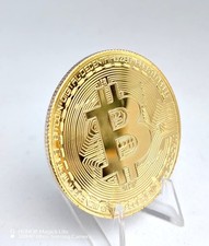 MONETA Bitcoin BTC da collezione in metallo color Oro-commemorativa - NEW