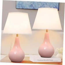 Table Lamp, Bedside Lamps Set of 2,Cute Decro for Girl  s Bedroom, Modern Pink