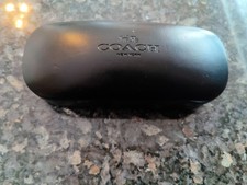 Coach New York Black Hard Clamshell Eye Glass Case Holder Sun Glasses