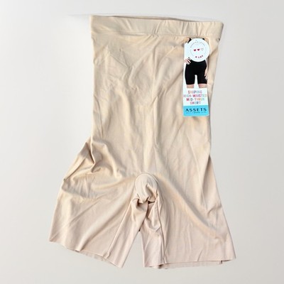 New Assets by SPANX Shaping High-Waisted Mid-Thigh Short Beige Nude Shapewear L