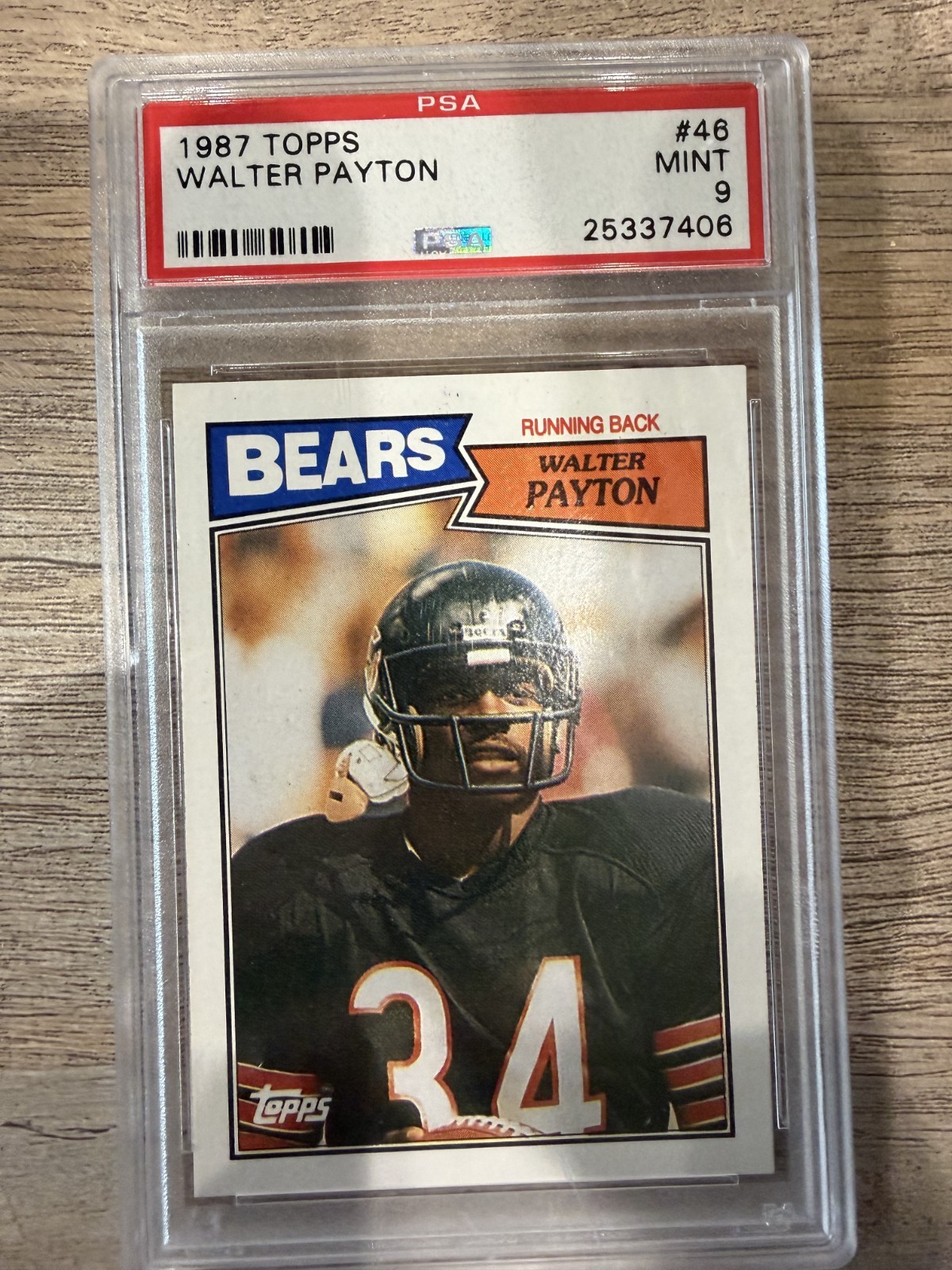 1987 Topps #46 - WALTER PAYTON - PSA 9 - MINT !!!