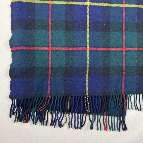 Highland Home Industries Shawl Womens OSFA Navy Blue Plaid 100% Lambswool Tartan - Picture 19 of 20