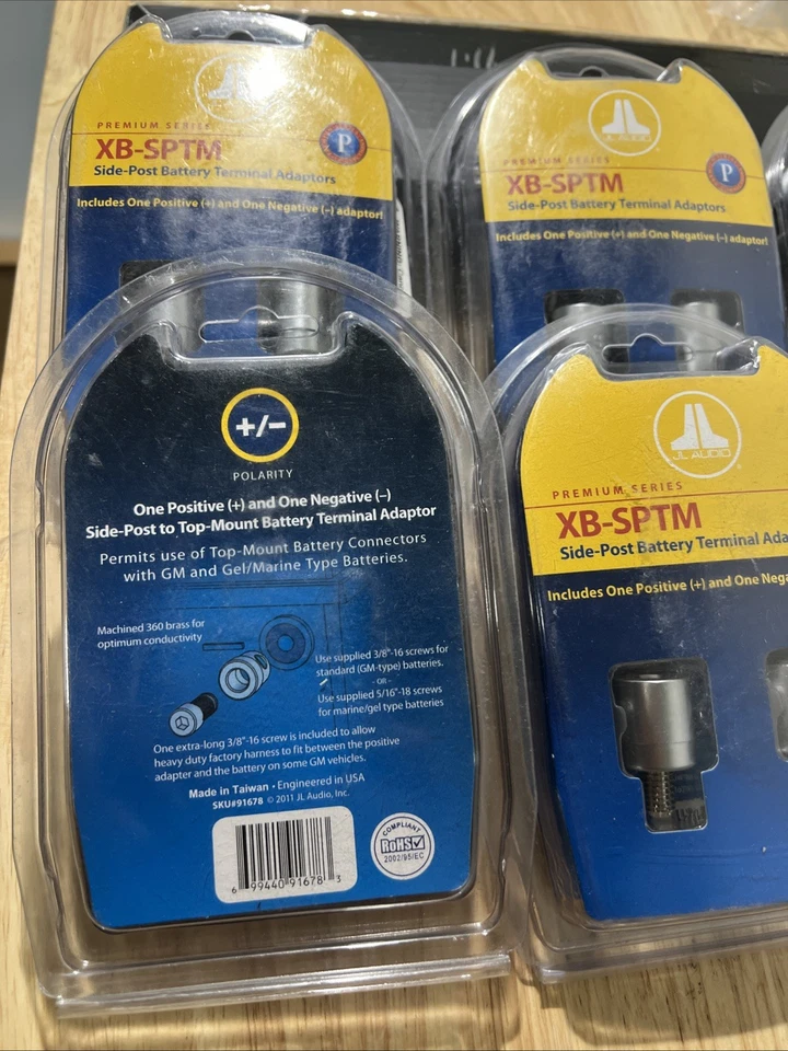 JL AUDIO XB-SPTM Side-Post Top Mount Battery Terminal Adapters (Pos & Neg) New - Image 3 of 4