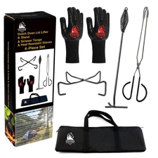 5-in-1 Dutch Oven Camping Accessories Kit Campfire Cooking Equipment