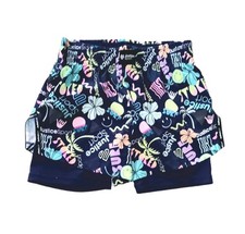 Justice Girls Running Shorts Sz 12-14 Lined Tropical Chill Fun Sun Active EUC