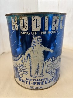 Vintage 1 Gallon Kodiac King Of The North Anti Freeze Oil Can