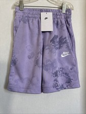 Nike Sportswear Club Fleece Big Kids' French Terry Shorts Purple Size Small NEW