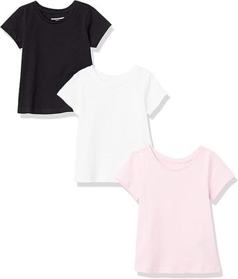 Amazon Essentials Girls and Toddlers' Short-Sleeve T-Shirts, Multipacks size :4T