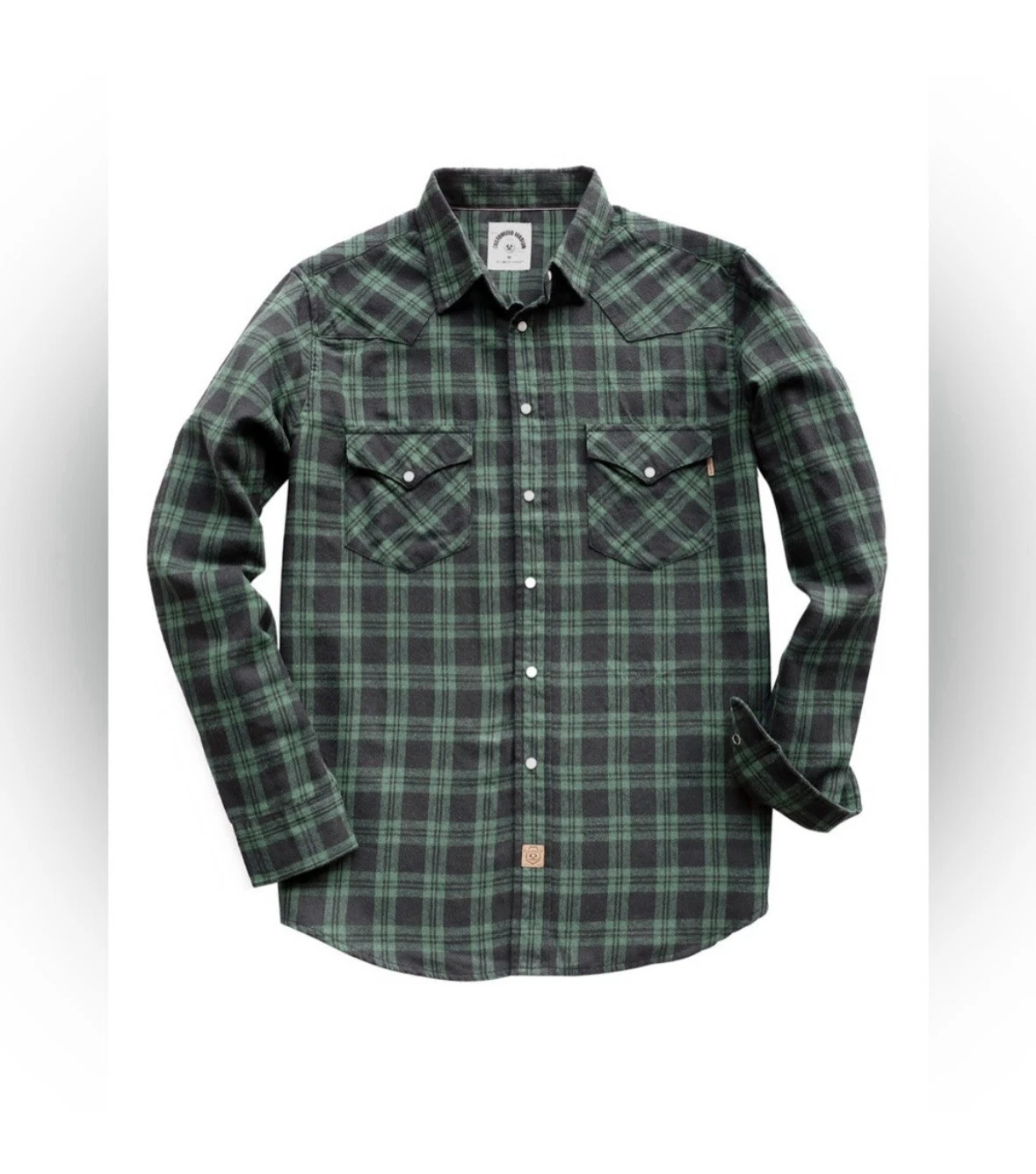 Men's Flannel Shirt Western Cowboy Pearl Snap Long Sleeve Vintage Plaid Shirt