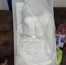 David Bridal Women's Wedding Dress Crl 277 Size 6 Ivory Cleaned