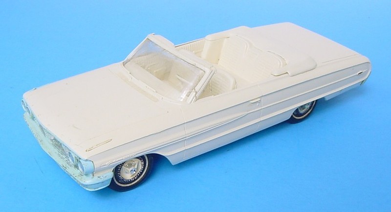 1964 AMT 8.5" DEALER PROMO FORD GALAXIE 500  XL 2 DOOR SEDAN CONVERTIBLE WHITE