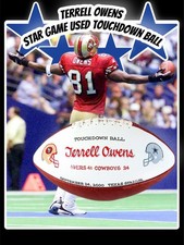 Terrell Owens 49ers Cowboys Star Game Used Worn TD Football NFL Jeff Garcia LOA