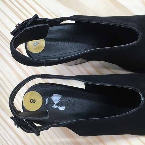 Reaction Kenneth Cole Slingback Womens 8M Tap To The Beat Black Faux Leather - Picture 6 of 21