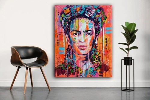 Frida Kahlo Photo, Velvet Dress Oil Painting Wall Art Canvas Unframed Print Art - Picture 2 of 4