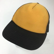 Otto Brand Black Yellow Blank Trucker Ball Cap Hat Snapback