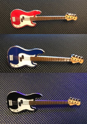 BASS GUITAR VARIOUS COLOURS ENAMEL PIN BADGE GIFT FOR  MUSIC LOVERS 