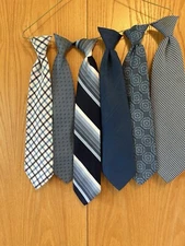 Vintage Assorted Clip On Ties. Lot Of 6