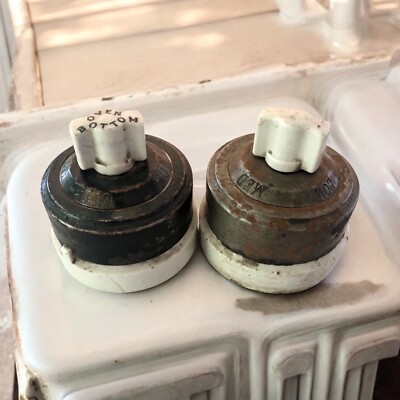 Vintage Antique Porcelain Turn Rotary Oven Switch Knob Control Lot 2 Salvage