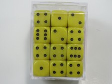 NEW Dice Cube Set of 36 D6 12mm - Opaque Yellow