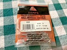 NEW SAMPO Pack 12 swivels ball bearing swivel coastlock snap size 3 (X3CZ)