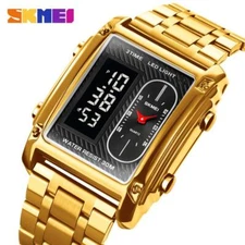 SKMEI 1868 New Design Square Double Display Dual Time Waterproof Men Wrist Watch