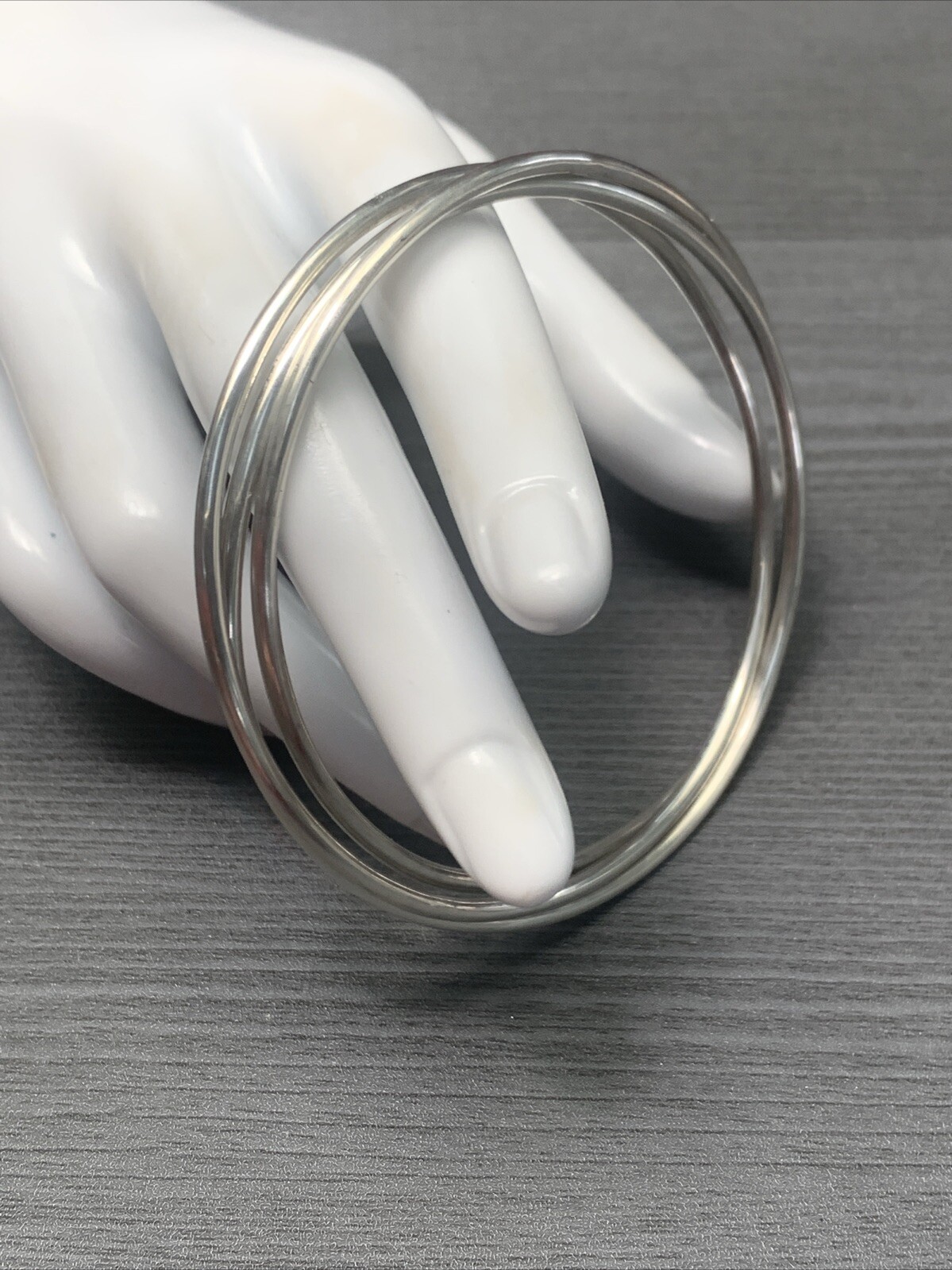 ATI Signed Sterling Silver 3 Interconnected Inter… - image 6