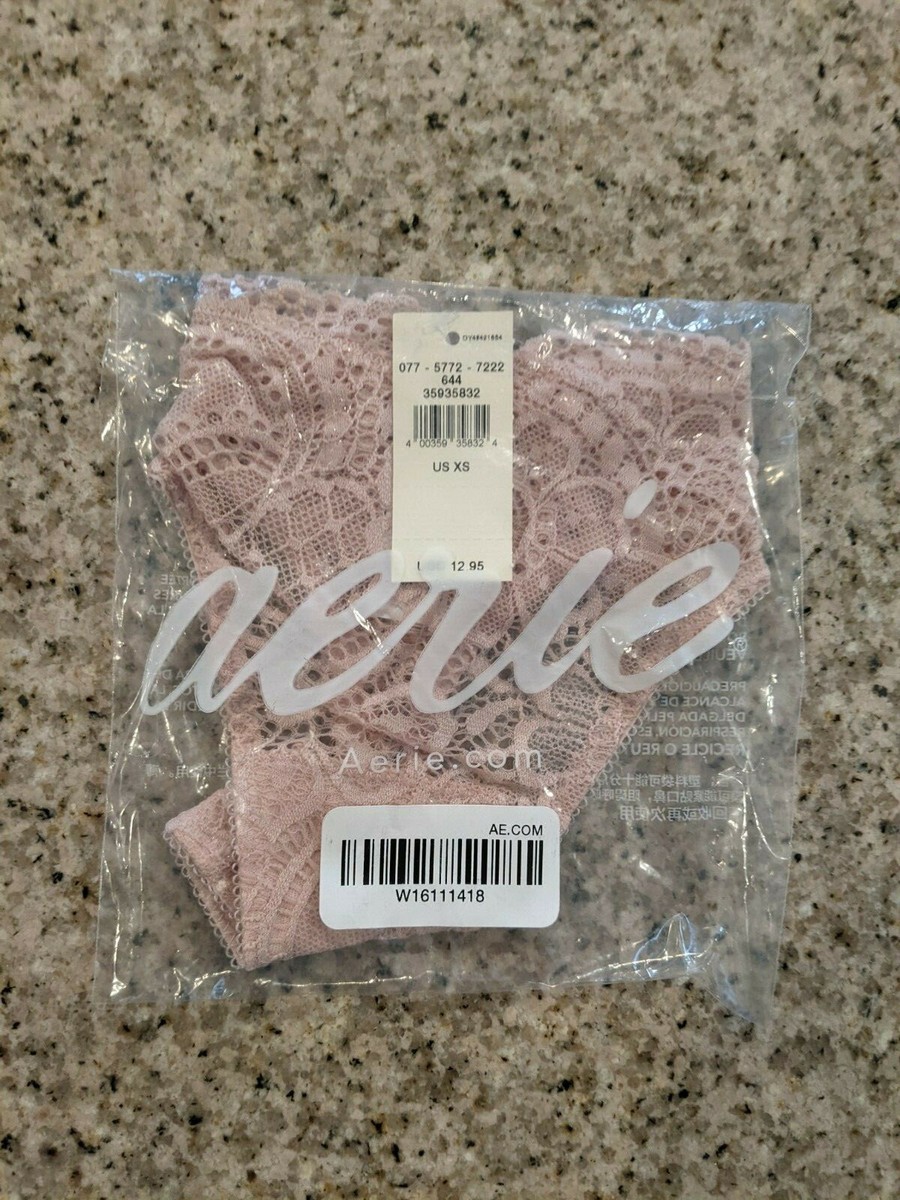 Aerie Slumber Party Lace High Cut Thong Underwear Liquid Crystal