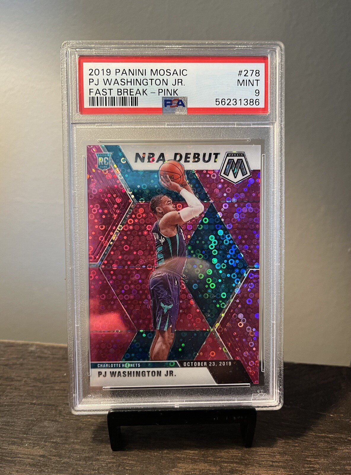 2019-20 Panini Mosaic Pj Washington Pink Fastbreak Prizm Rookie /20 #278 PSA 9