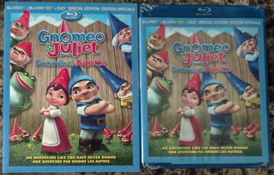 NEW Gnomeo & Juliet 3D Blu-ray DVD 2011 3-Disc Set w Embossed Slipcover Canadian