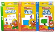 3 PLAYSKOOL Flash Cards Learning sets - Numbers Colors Shapes First Words SALE