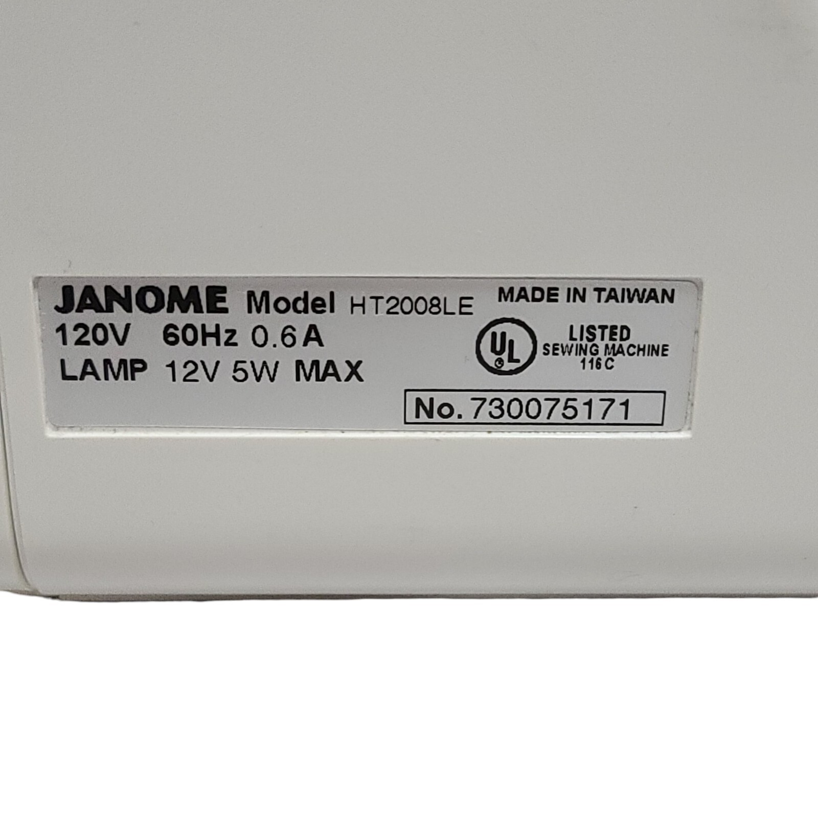 Janome Sewing Machine Model HT2008LE 50 Stitch Options Heart Truth