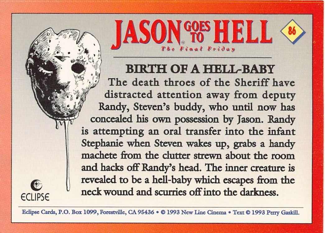 1993 Eclipse Jason Goes To Hell The Final Friday #86 Birth of Hell